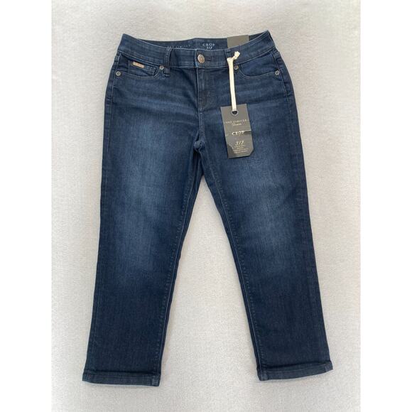 The Limited 312 Jeans Women's 4 Cropped‎ Slim Leg Dark Blue Stretch Denim Curvy - Picture 1 of 14